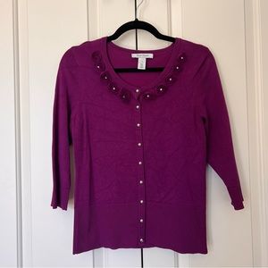 White House Black Market Fuchsia Cardigan S